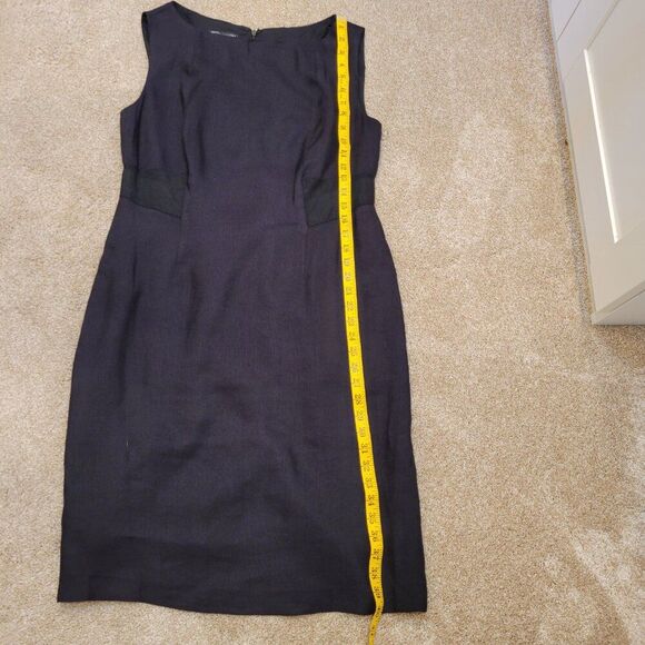 Jones New York Women's Little Black Dress Linen Sleeveless Sheath Size 12 - Picture 5 of 8